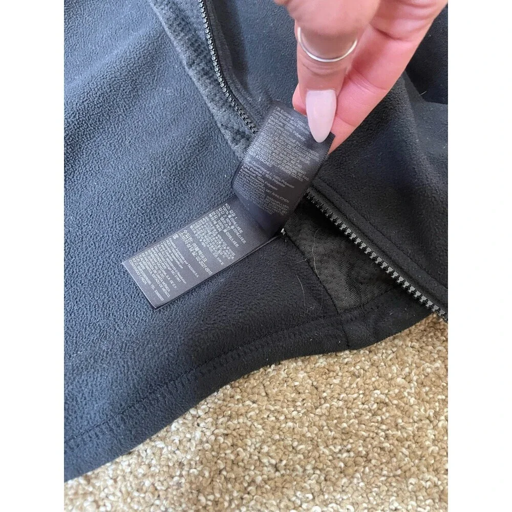 Marmot fleece jacket black full zip thumb holes active wear chore running SZ SM